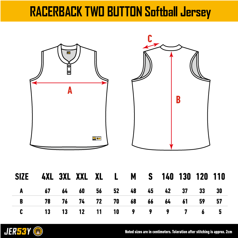 BASEBALL SIZE CHARTS - JERSEY 53 - DRESSED ON THE BEST!